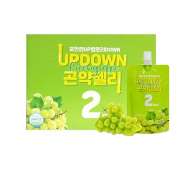 UPDOWN Green Grape Konjac Jelly 150 ml ( 10 ea ) - диетическое желе для похудения со вкусом винограда 2 kcal