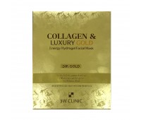 3W Clinic Collagen & Luxury Gold Energy Hydrogel Facial Mask/  Гидрогелевая маска для лица с коллагеном и золотом 5шт