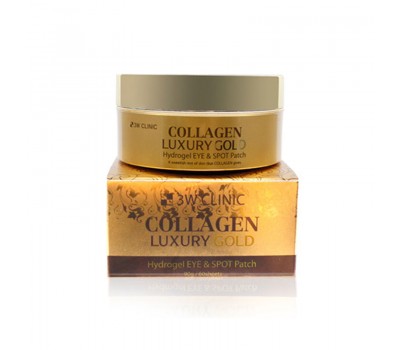 3W Clinic Collagen Luxury gold Hydrogel EYE& Spot patch/ Гидрогелевые патчи с коллагеном и золотом