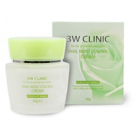 3W Clinic Snail Moist Control cream/ Увлажняющий крем с экстрактом улитки 50г