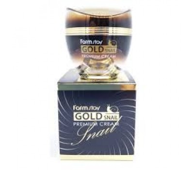 Farm stay Gold snail Premium cream/  Антивозрастной крем с улиточным муцином с осветляющим эффектом 50мл