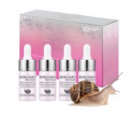 Bergamo Pure Snail Brightening ampoule set/ Ампульная сыворотка с муцином улитки для сияния кожи, 4 ампулы