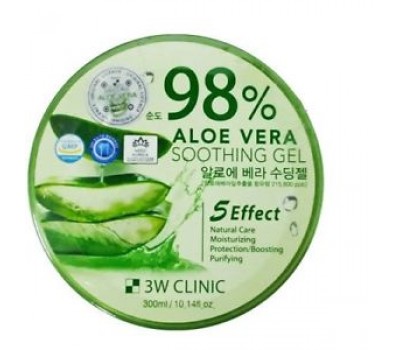 3W Clinic 98% Aloe Vera Soothing Gel / Многофункциональный успокаивающий гель с алоэ вера 98% 300гр