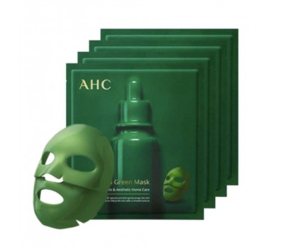 AHC Deep Care Wrapping Green Mask  8ea x 40g - Зелёная тканевая маска для лица 8шт х 40г