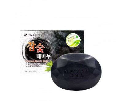 3W CLINIC Charcoal Beauty Soap 120g - Мыло с древесным углем 120г