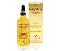 3W CLINIC Collagen and Luxury Gold Anti-Wrinkle Ampoule 100ml - Ампульная сыворотка с коллагеном и золотом 100мл