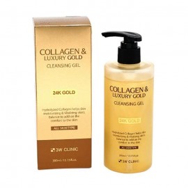 3W Clinic Collagen and Luxury Gold Cleansing Gel 300ml - Очищающий гель для лица 300мл