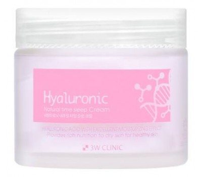3W Clinic Hyaluronic Natural Time Sleep Cream 70g - Ночной крем для лица с гиалуроновой кислотой 70г