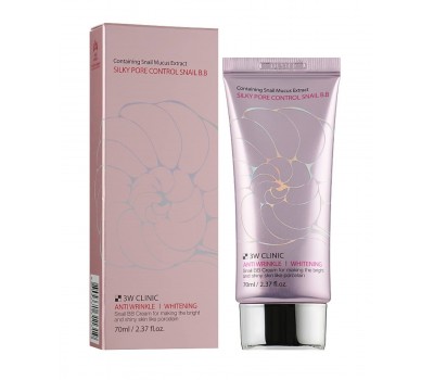 3W CLINIC Silky Pore Control Snail BB Cream 70ml - BB-крем с улиточным муцином 70мл