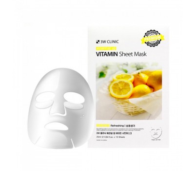 3W CLINIC Essential Up Vitamin Sheet Mask 1pack (10pcs)