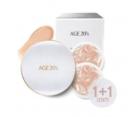 AGE 20’s Signature Essence Cover Pact Long Stay No.21 Light Beige 14g + 14g refill - Кушон для жирной кожи лица 14г + 14г рефил