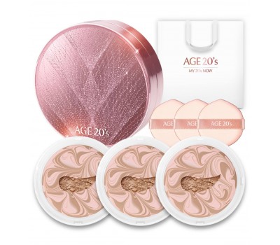 Age 20's Essence Cover Pact Twinkle Limited Edition No.23 Pink Medium Beige 12.5g + 3ea x 12.5g refil