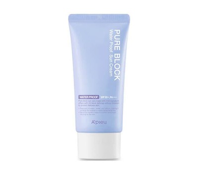 A'pieu Pure Block Water Proof Natural Sun Cream 50ml - Водостойкий солнцезащитный крем для лица с цветочными экстрактами 50мл