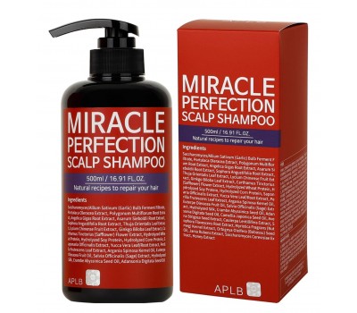APLB MIRACLE PERFECTION SCALP SHAMPOO 500ml - Бе3сульфатный шампунь для блеска волос 500мл