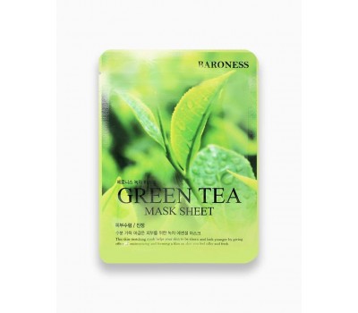 Baroness Green Tea Mask Sheet 10ea x 27ml - Stoffmaske mit Grüntee-Extrakt 10pcs x 27ml Baroness Green Tea Mask Sheet 10ea x 27ml