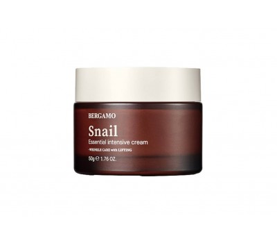 Bergamo Snail Essential Intensive Cream 50g - Крем для лица с экстрактом муцина улитки 50г