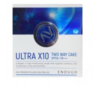 Enough Ultra X10 Two Way Cake SPF 50+ PA+++ No.21 11g + 11g refill - Коллагеновая пудра 11г + 11г рефил