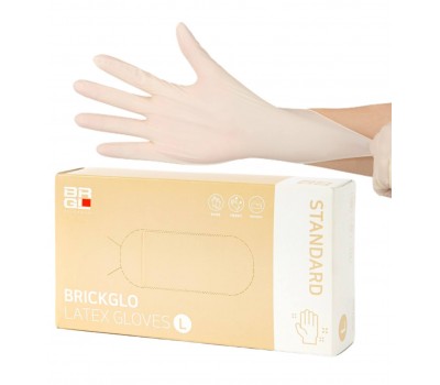 BRICKGLO Latex Gloves Standart L 100ea