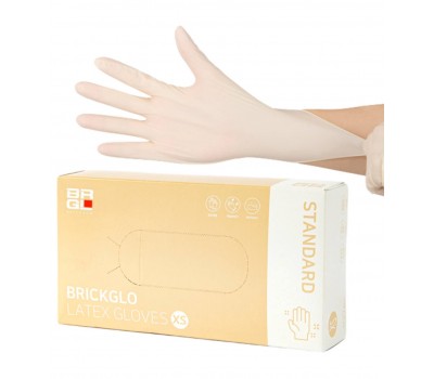 BRICKGLO Latex Gloves Standart XS 100ea