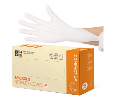 BRICKGLO Nitrile Gloves Compact Up M 50ea