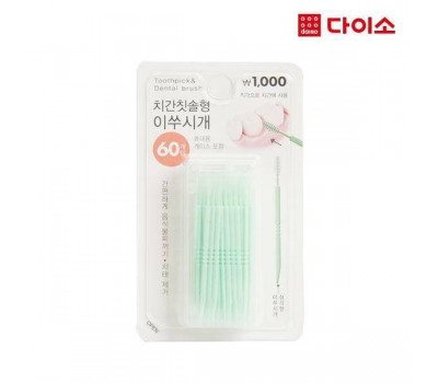 Daiso Plastic toothpicks 60ea - Пластиковые зубочистки 60шт