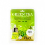 EKEL Ultra Hydrating Essence Mask Green Tea 10 ea Увлажняющая тонизирующая тканевая маска с экстрактом зелёного чая