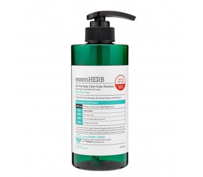 EssenHERB Tea Tree Deep Clean Scalp Shampoo 500ml