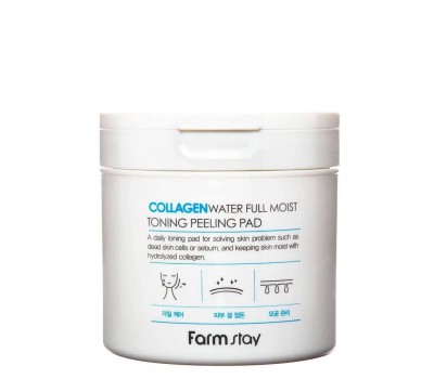 Farmstay Collagen Water Full Moist Toning Peeling Pad 70еа - Отшелушивающие пилинг-пады с коллагеном 70шт