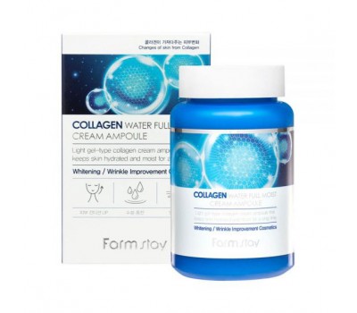 FarmStay Collagen Water Full Moist Cream Ampoule 250ml -  Увлажняющий крем-сыворотка с коллагеном 250мл