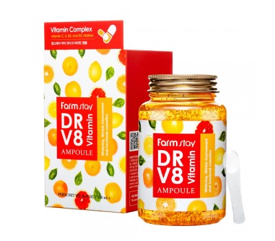 Farm Stay DR-V8 Vitamin Ampoule 250 ml - Ампульная сыворотка с витаминами