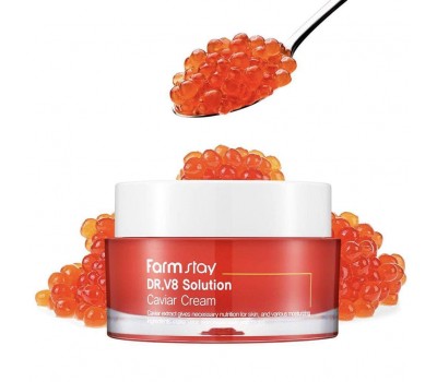 FarmStay Dr V8 Solution Caviar Cream 50ml - Крем с экстрактом икры 50мл