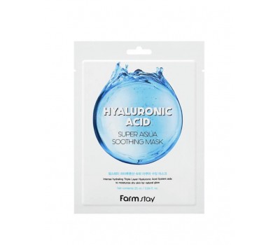 Farm Stay Hyaluronic Acid Super Aqua Soothing Mask 10ea x 25ml - Тканевые маски с гиалуроновой кислотой 10шт х 25мл