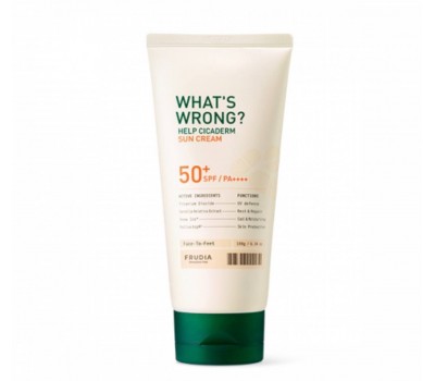 FRUDIA What's Wrong Help Cicaderm Sun Cream SPF50+ PA++++ 180g - Успокаивающий солнцезащитный крем 180г