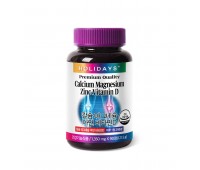 Holidays Premium Quality Calcium Magnesium Zinc Vitamin D 90ea x 1,350mg - Кальций Магний Цинк Витамин D 90шт х 1,350мг