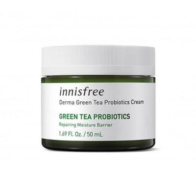 Innisfree Derma Green Tea Probiotics Cream 50ml - Увлажняющий крем с пробиотиками 50мл