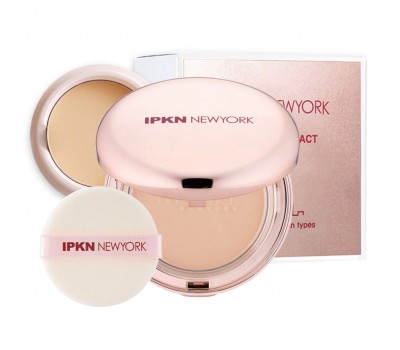 IPKN Satin Finish Powder Pact No.21 refill 15g + 15g refill