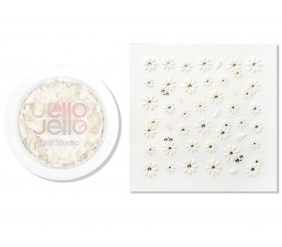 Jello Jello Petal Terazzo Glitter GL013 + Nail Sticker