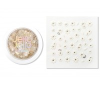 Jello Jello Petal Terazzo Glitter GL014 + Nail Sticker - Поталь для ногтей + наклейки