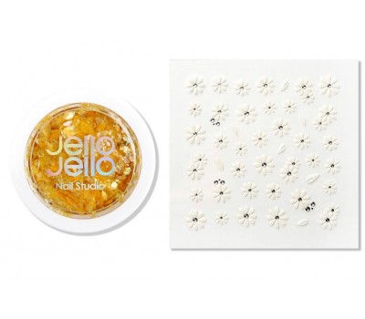 Jello Jello Petal Terazzo Glitter GL016 + Nail Sticker