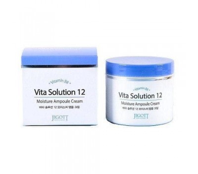 Jigott Vita Solution 12 Moisture Ampoule Cream 100ml - Увлажняющий ампульный крем для лица 100мл