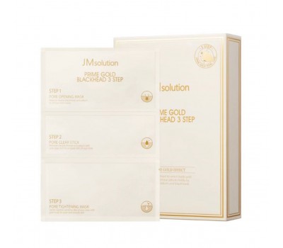 JMSOLUTION Prime Gold Blackhead 3 Step 10ea - Маска против черных точек с коллоидным золотом 10шт