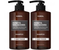 Kundal Honey & Makadamia Nature Shampoo Baby Powder 2ea x 1058ml - Шампунь для волос безсульфатный 2шт х 1058мл