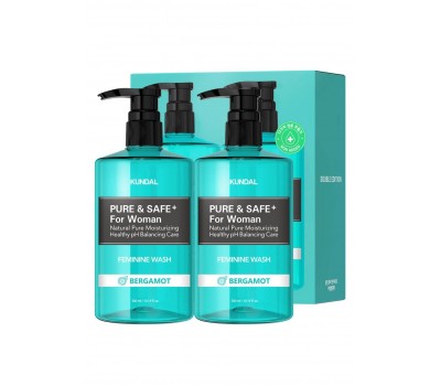 KUNDAL Pure and Safe Feminine Wash Bergamot 2ea x 258ml - Средство для женской интимной гигиены 2шт х 258мл