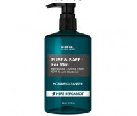 Kundal Pure & Safe+ Cooling Men Homme Cleanser Herb Bergamot 300ml - Мужской гель для душа с бергамотом 300мл