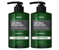 Kundal Tea Tree & Macadamia Deep Cleansing Oily Shampoo 2ea x 500ml - Шампунь для волос с маслом чайного дерева и макадамией 2шт х 500мл