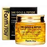 Farm stay 24K GOLD & PEPTIDE Perfekt Ampoule Cream  80ml -  Анти возрастной крем с частичками золота и пептидами