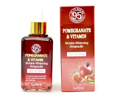 Leiya Pomegranate & Vitamin Wrinkle Whitening Ampoules All-in-One 100ml – Сыворотка для зрелой кожи 100мл