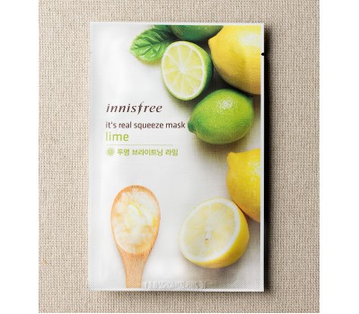 Innisfree It's Real Squeeze Mask lime 5pcs-маски для лица 5штук  100ml