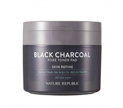 NATURE REPUBLIC Natural Made Black Charcoal Pore Toner Pad 50ea - Тонер-пэды 50шт