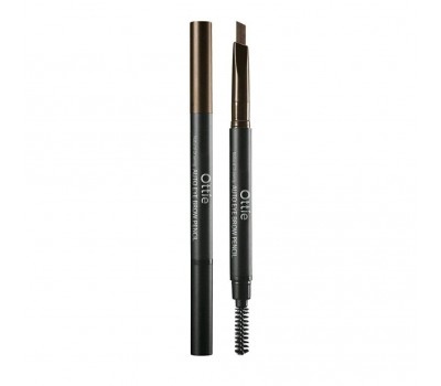 Ottie Natural Drawing Auto Eye Brow Pencil No.02 Dark Brown 0.2g - Стойкий авто-карандаш для бровей с щеточкой 0.2г